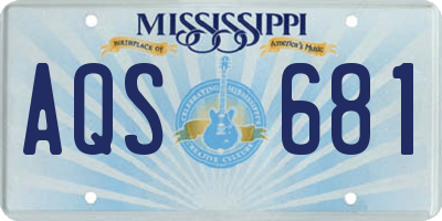 MS license plate AQS681
