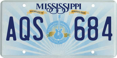 MS license plate AQS684