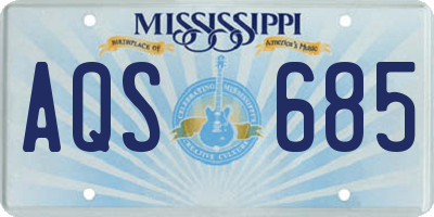 MS license plate AQS685
