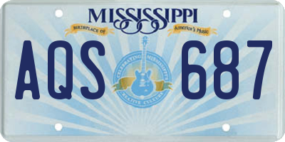 MS license plate AQS687