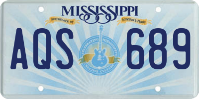 MS license plate AQS689