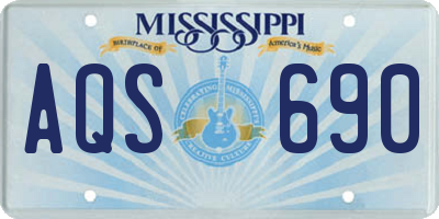 MS license plate AQS690