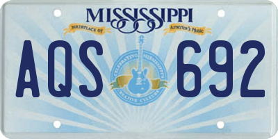 MS license plate AQS692