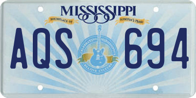 MS license plate AQS694