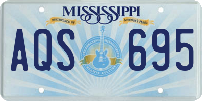 MS license plate AQS695