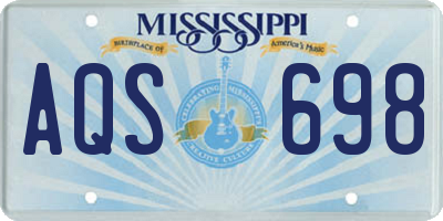 MS license plate AQS698
