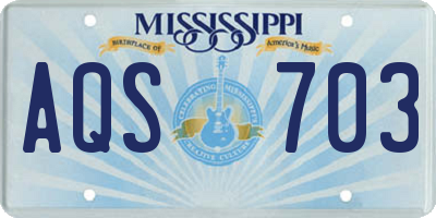 MS license plate AQS703