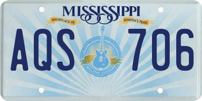 MS license plate AQS706