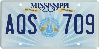 MS license plate AQS709