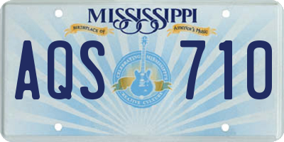 MS license plate AQS710