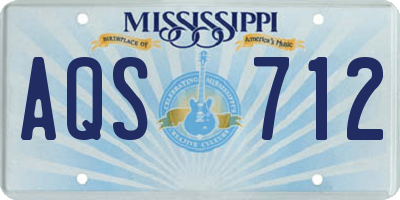 MS license plate AQS712