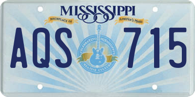MS license plate AQS715