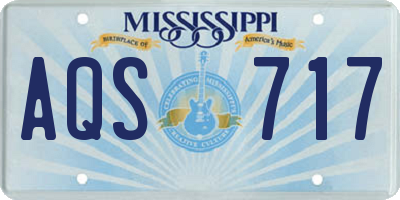 MS license plate AQS717