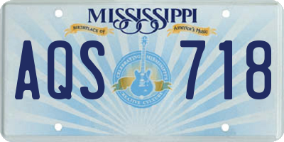 MS license plate AQS718