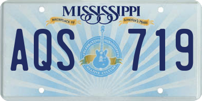 MS license plate AQS719