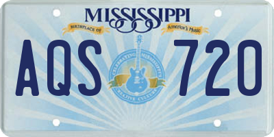 MS license plate AQS720