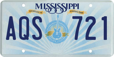 MS license plate AQS721