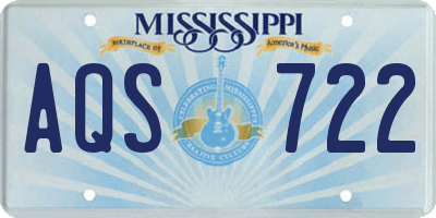 MS license plate AQS722