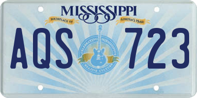 MS license plate AQS723