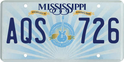 MS license plate AQS726