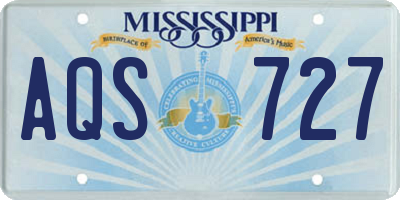 MS license plate AQS727