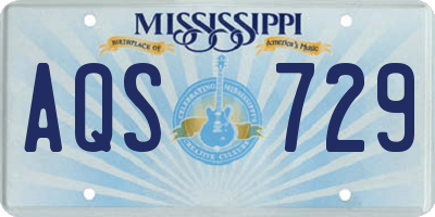 MS license plate AQS729