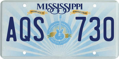 MS license plate AQS730