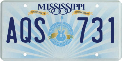 MS license plate AQS731