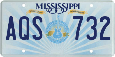 MS license plate AQS732