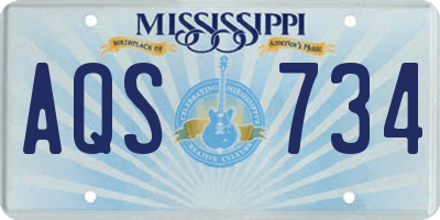 MS license plate AQS734
