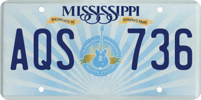 MS license plate AQS736