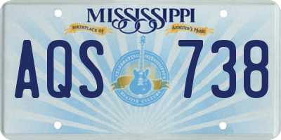 MS license plate AQS738