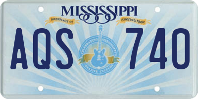 MS license plate AQS740