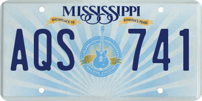 MS license plate AQS741