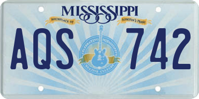 MS license plate AQS742
