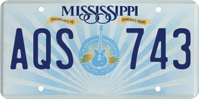MS license plate AQS743