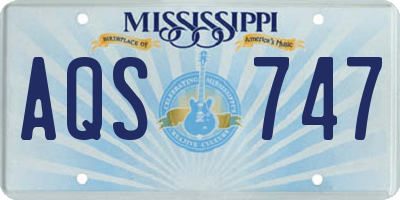 MS license plate AQS747