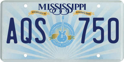 MS license plate AQS750