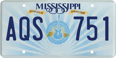 MS license plate AQS751