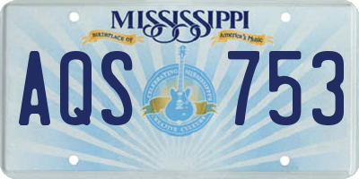 MS license plate AQS753