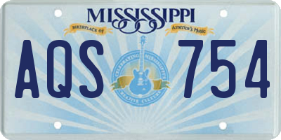 MS license plate AQS754