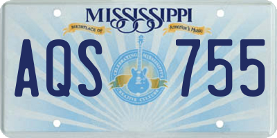 MS license plate AQS755