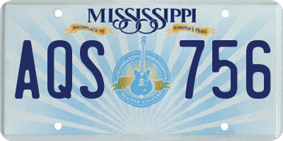 MS license plate AQS756