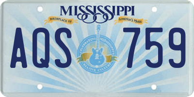 MS license plate AQS759