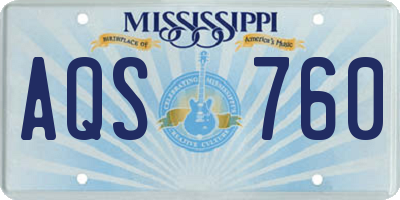 MS license plate AQS760