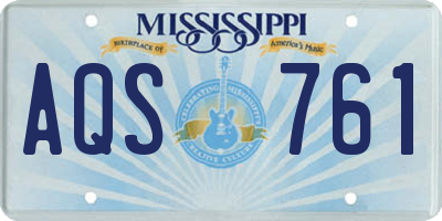 MS license plate AQS761