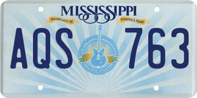 MS license plate AQS763