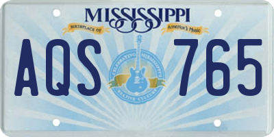 MS license plate AQS765