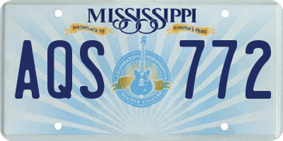 MS license plate AQS772