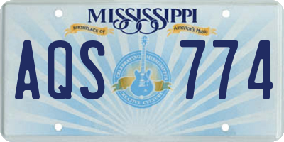 MS license plate AQS774